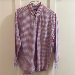 Vineyard vines Men's Pink and Blue Checkered button down